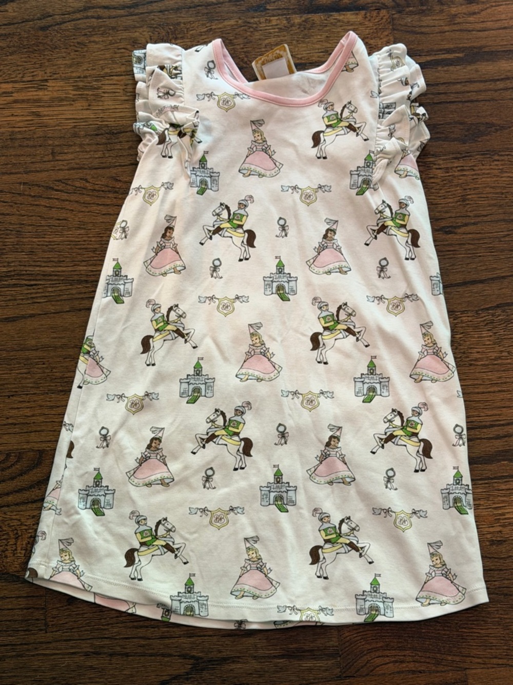 Girls' Pink Princess Print Dress